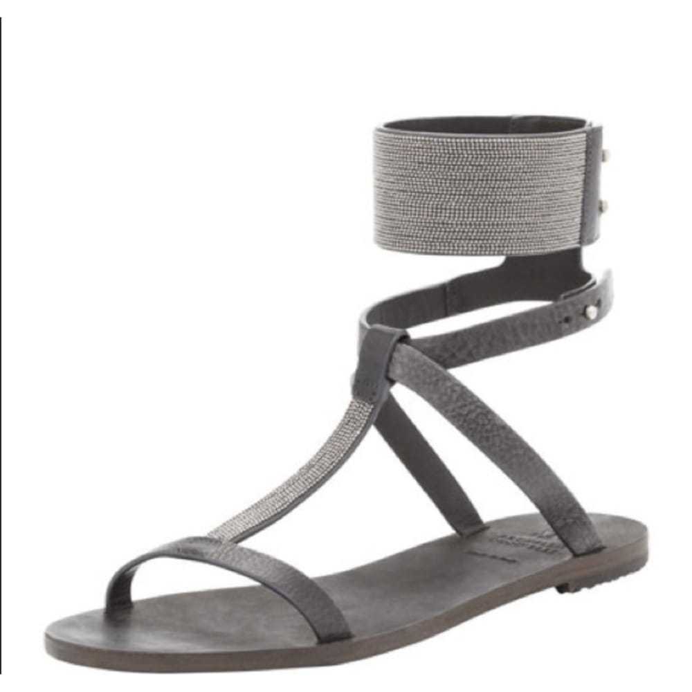 Brunello Cucinelli Leather sandal - image 4