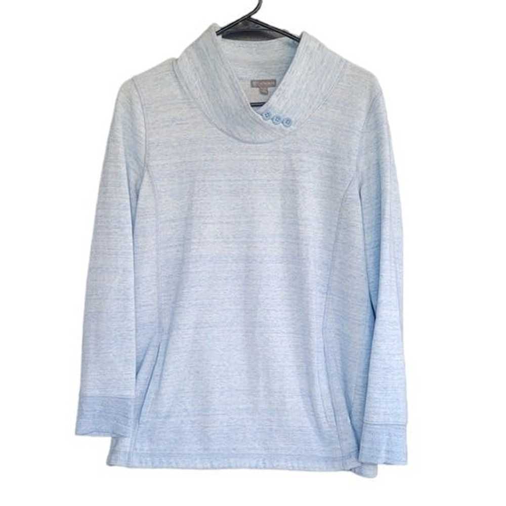 Other T by Talbots Heathered Blue Athletic Fleece… - image 1