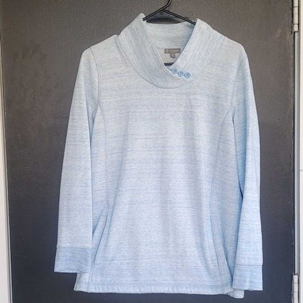 Other T by Talbots Heathered Blue Athletic Fleece… - image 7