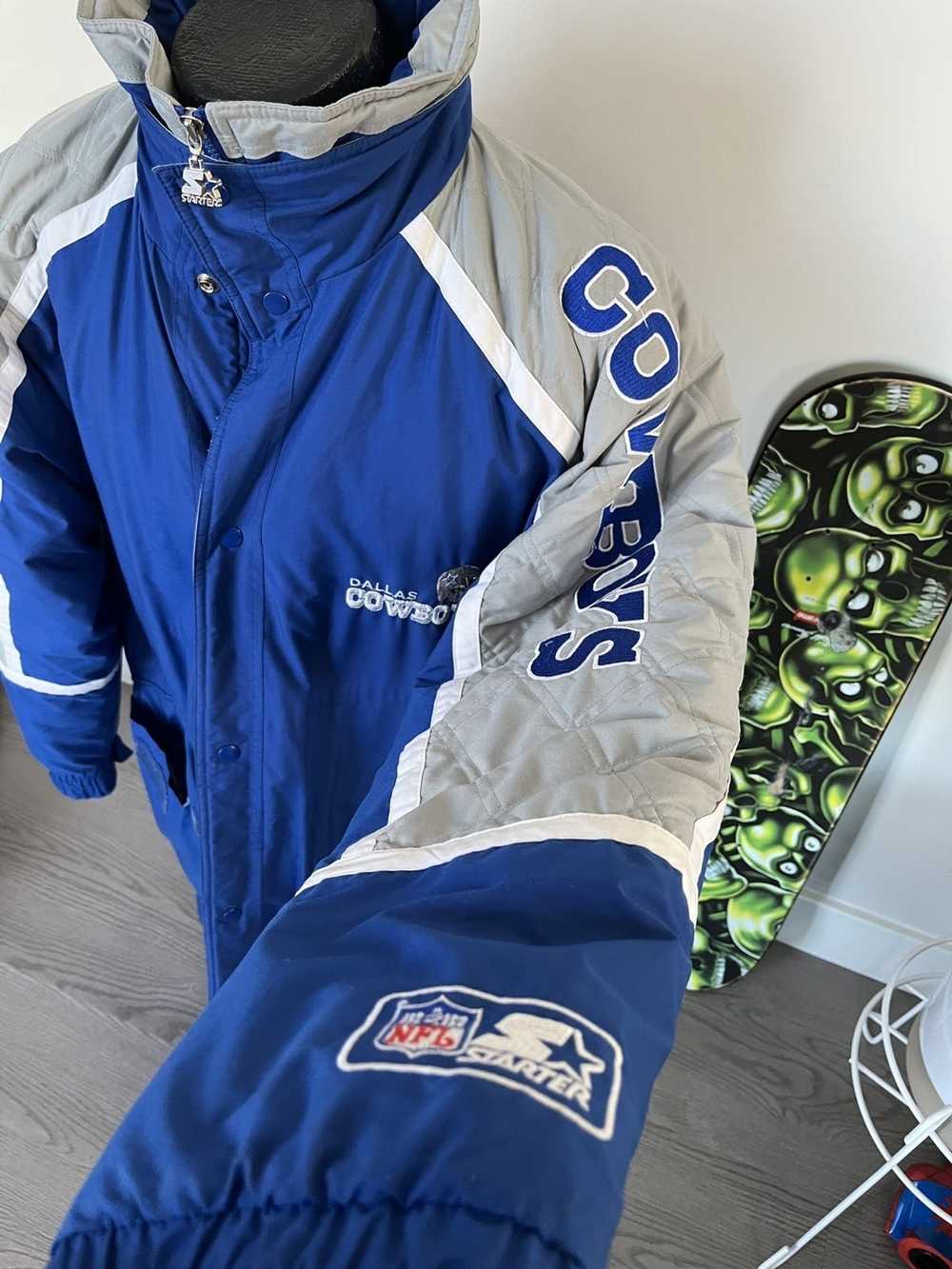 STARTER Pro Line Dallas Cowboys Bomber USA Jacket Blue Nylon 90s