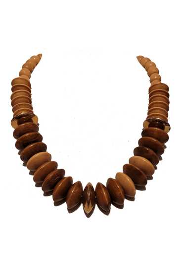 Other Vintage Brown Graduated Wood Bead Necklace