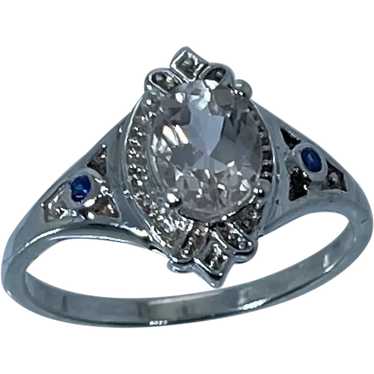 14k Morganite & Sapphire Ring, free resize. - image 1