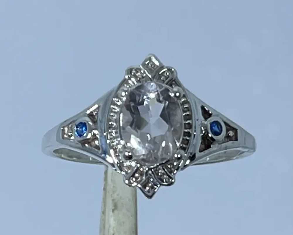 14k Morganite & Sapphire Ring, free resize. - image 5