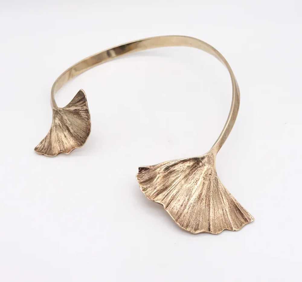 Paul Oudet 1970 Prototype Gingko Cuff Necklace In… - image 3