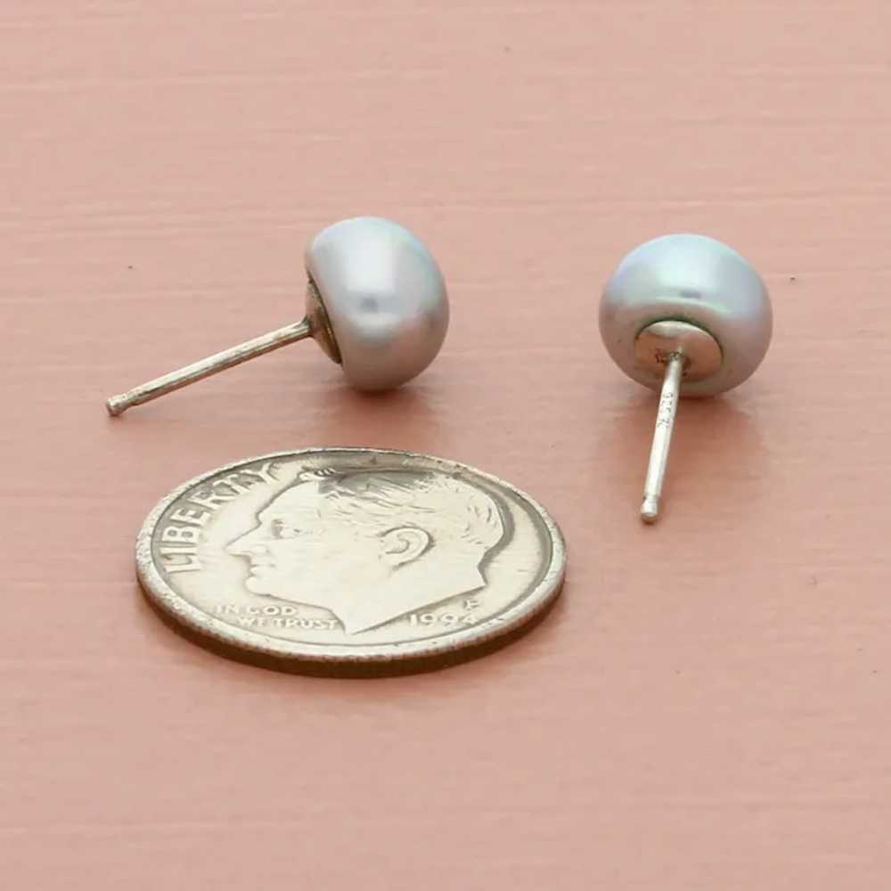 Honora Sterling Silver 7Mm Grey Pearl Stud Earrin… - image 2