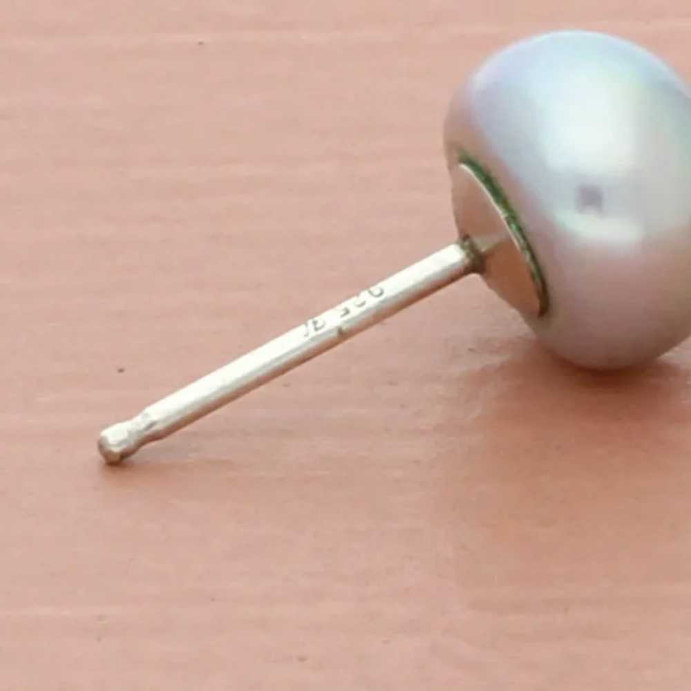 Honora Sterling Silver 7Mm Grey Pearl Stud Earrin… - image 3