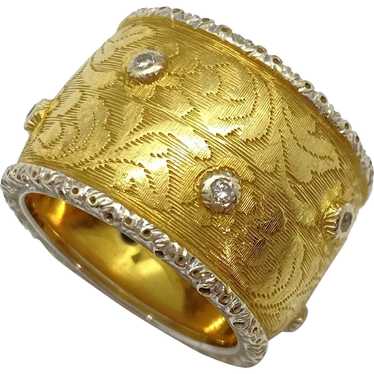 Diamond 18KYG Ribbed Vintage Cigar Band Ring – Bardys Estate Jewelry