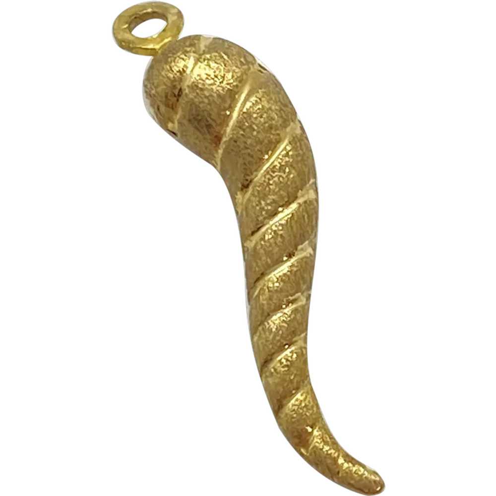 Italian Horn / Cornicello Vintage Charm 9K Englis… - image 1