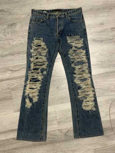 90s White Boot Cut/slight Flare Denim Jeans/distressed Vigoss