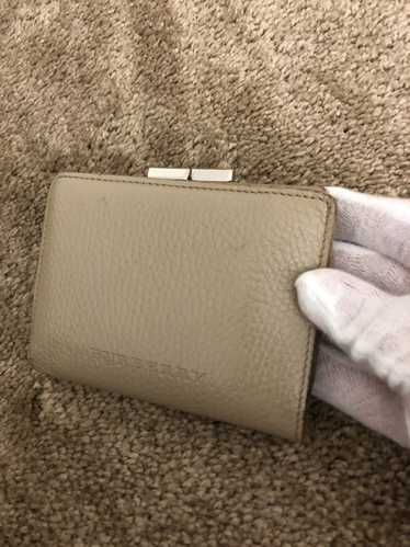 Burberry Burberry beige leather bifold wallet