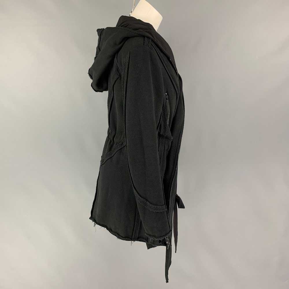 Other Black Cotton Blend Zip Up Snaps Coat - image 3