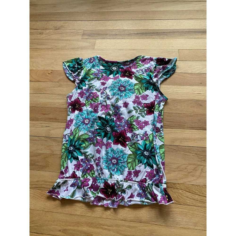 Macys Floral Patterned Green, Blue, and Purple Bl… - image 4