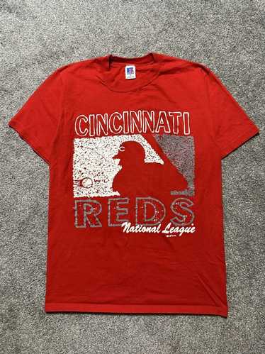 Vintage, Shirts, Vintage Cincinnati Reds Sleeveless Jersey Russell Made  In Usa Size Xl Pinstriped