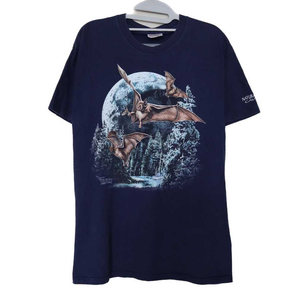 Hanes Y2K Nature Bats and Moon Shirt - image 1