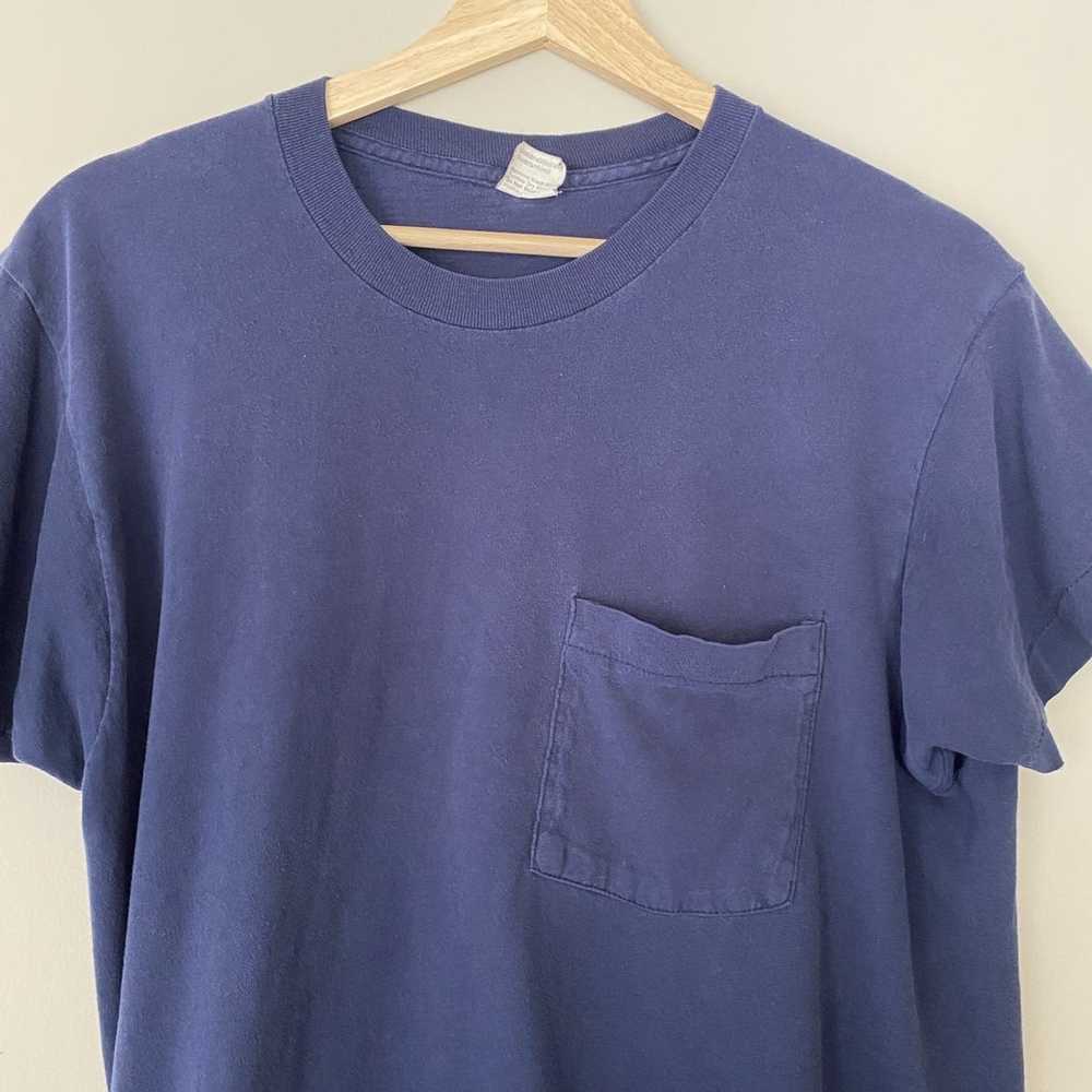 Streetwear × Tee Shirt × Vintage Vintage Navy Blu… - image 3