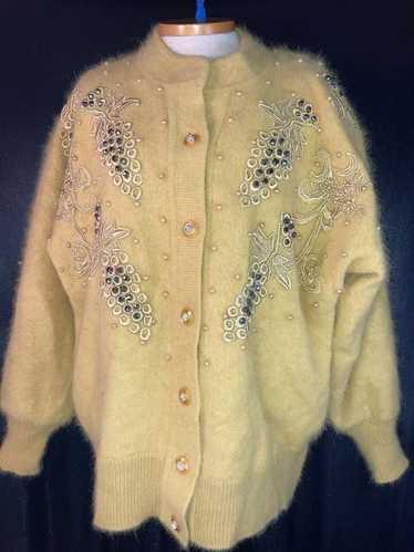 Vintage 80’s vintage Belldini L lined angora cardi