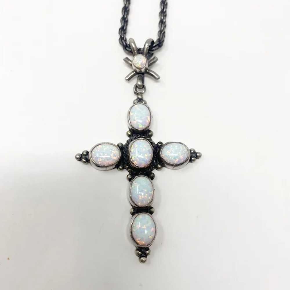 715 Vintage Nakkai Navajo Opal and Silver Pendant… - image 4