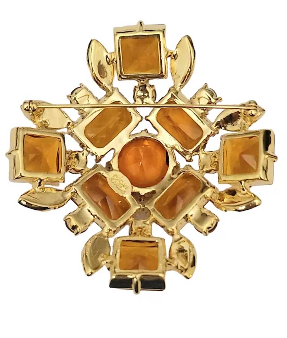 Joan Rivers Gold Tone Orange Open Back Rhinestone… - image 6