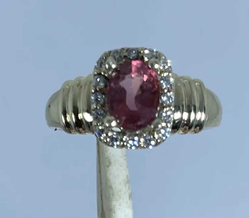 14k Pink Tourmaline & Diamonds Ring, free resize - image 4