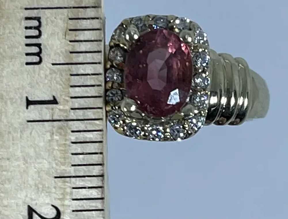 14k Pink Tourmaline & Diamonds Ring, free resize - image 6