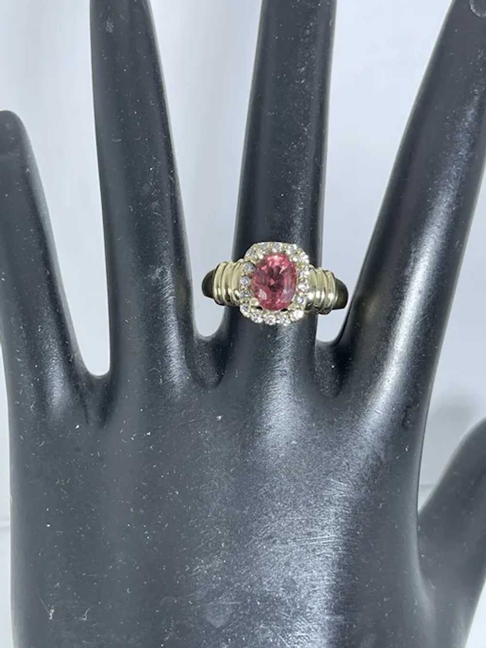 14k Pink Tourmaline & Diamonds Ring, free resize - image 8