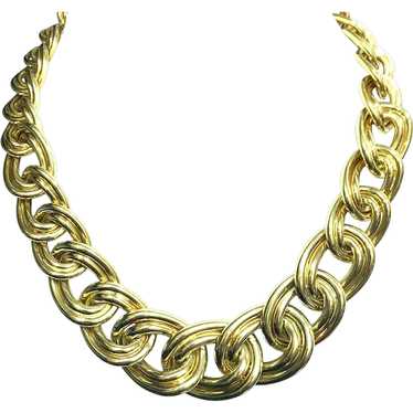 14k Yellow Gold Double Curb Link Necklace - image 1