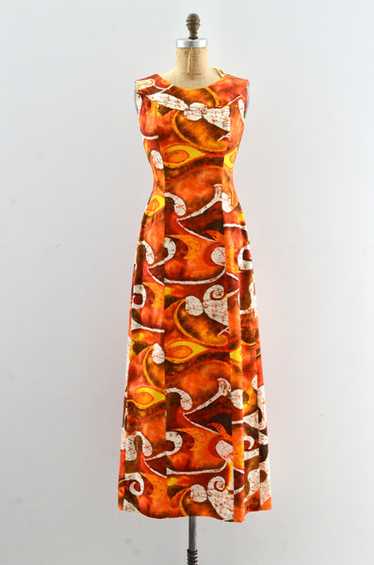 Vintage 60's Surfside Orange Watteau Dress