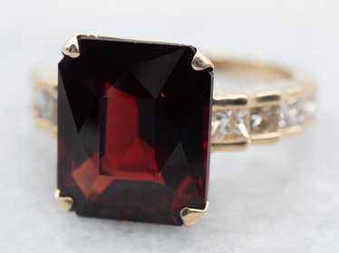 Vintage Garnet and Diamond Ring - image 1