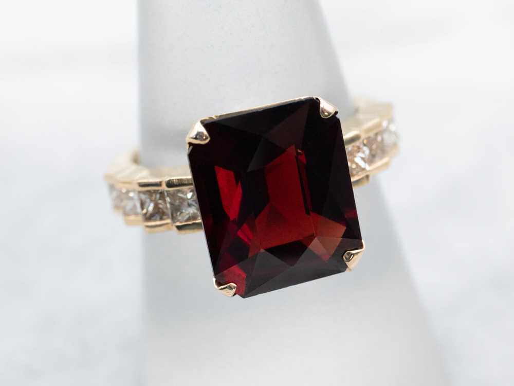 Vintage Garnet and Diamond Ring - image 3