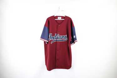 Vintage Starter Cleveland Indians Pinstripe MLB Baseball Jersey Size XL