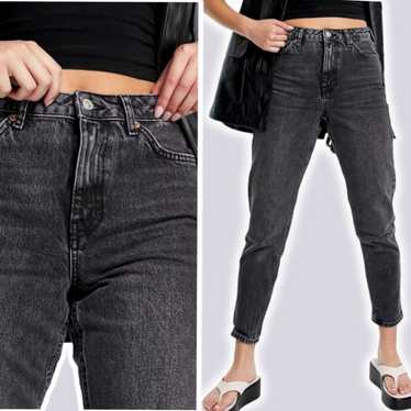 Rhinestone Mom Jeans - Black