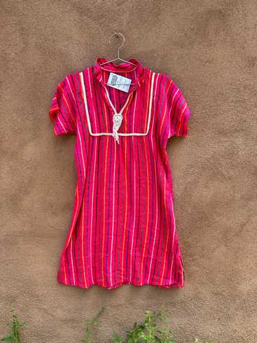 Pink Mexican Striped Summer Dress