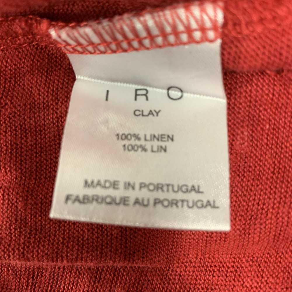 Iro Burgundy Distressed Linen CrewNeck Tshirt - image 5
