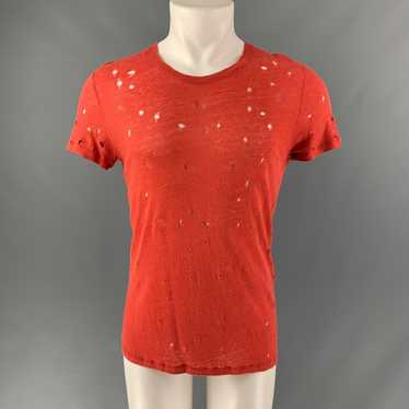 Iro Red Distressed Linen CrewNeck Tshirt - image 1