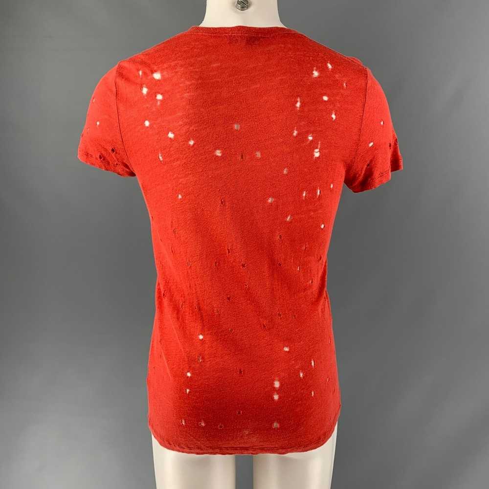 Iro Red Distressed Linen CrewNeck Tshirt - image 3