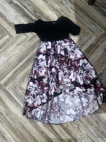 Designer flower dress black and prurple