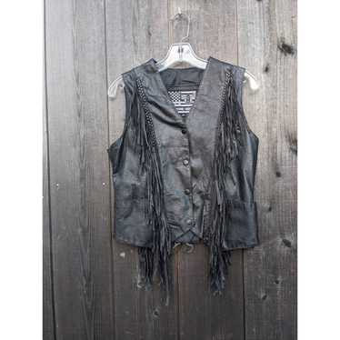 Harley Davidson All Leather Fringe Riding Vest Si… - image 1