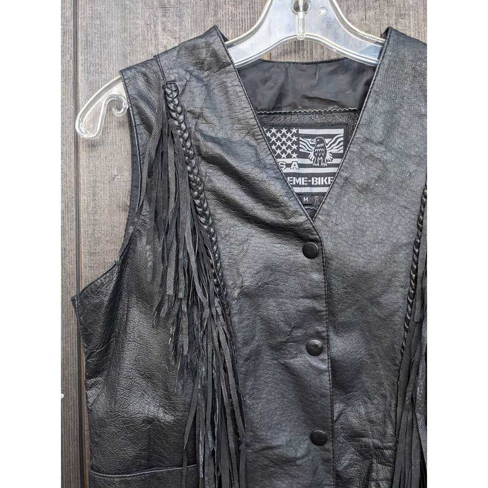 Harley Davidson All Leather Fringe Riding Vest Si… - image 2