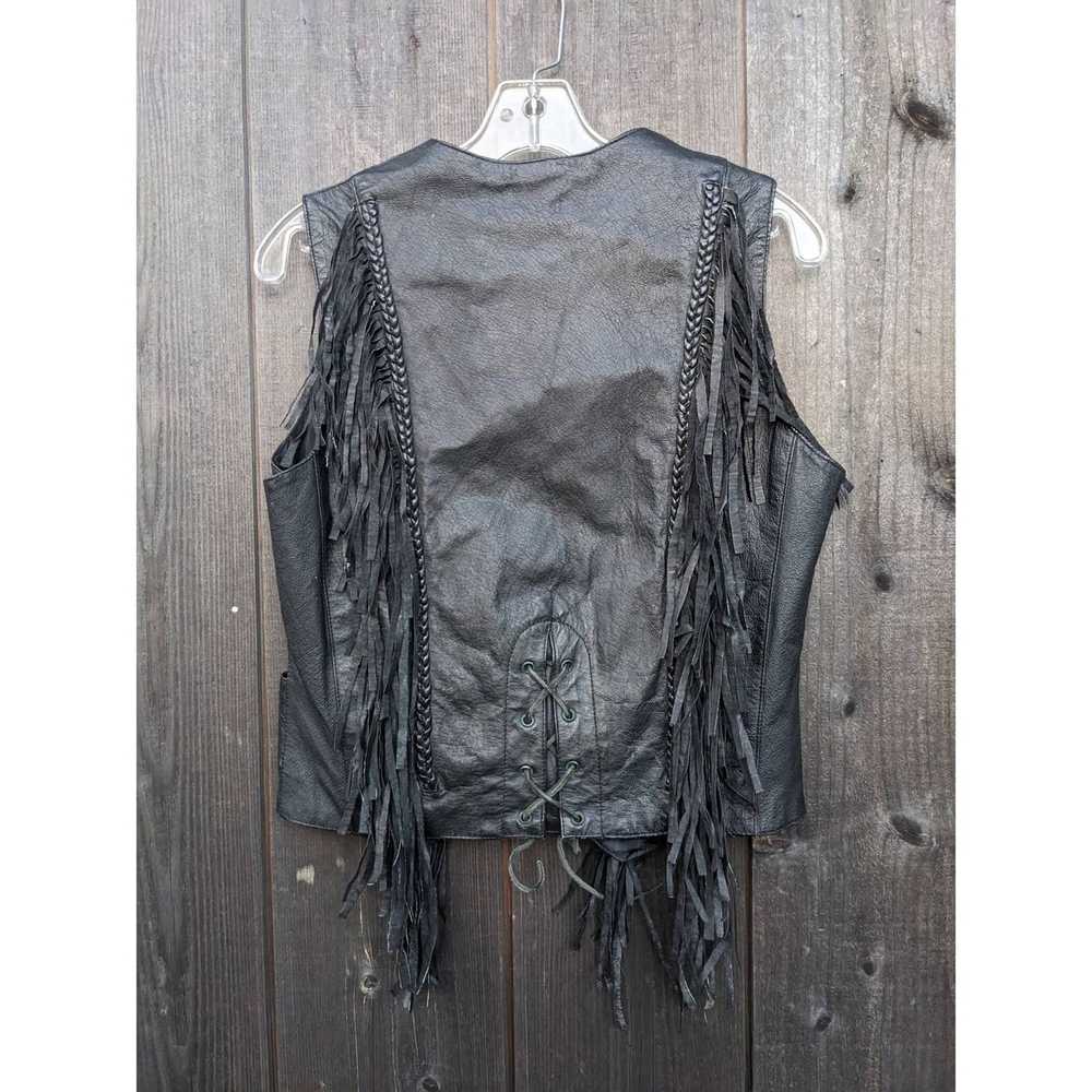 Harley Davidson All Leather Fringe Riding Vest Si… - image 5