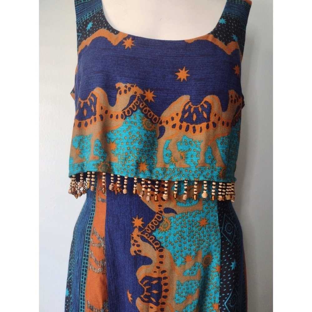 Vintage Vtg Just Choon Camel Print Maxi Dress Siz… - image 2