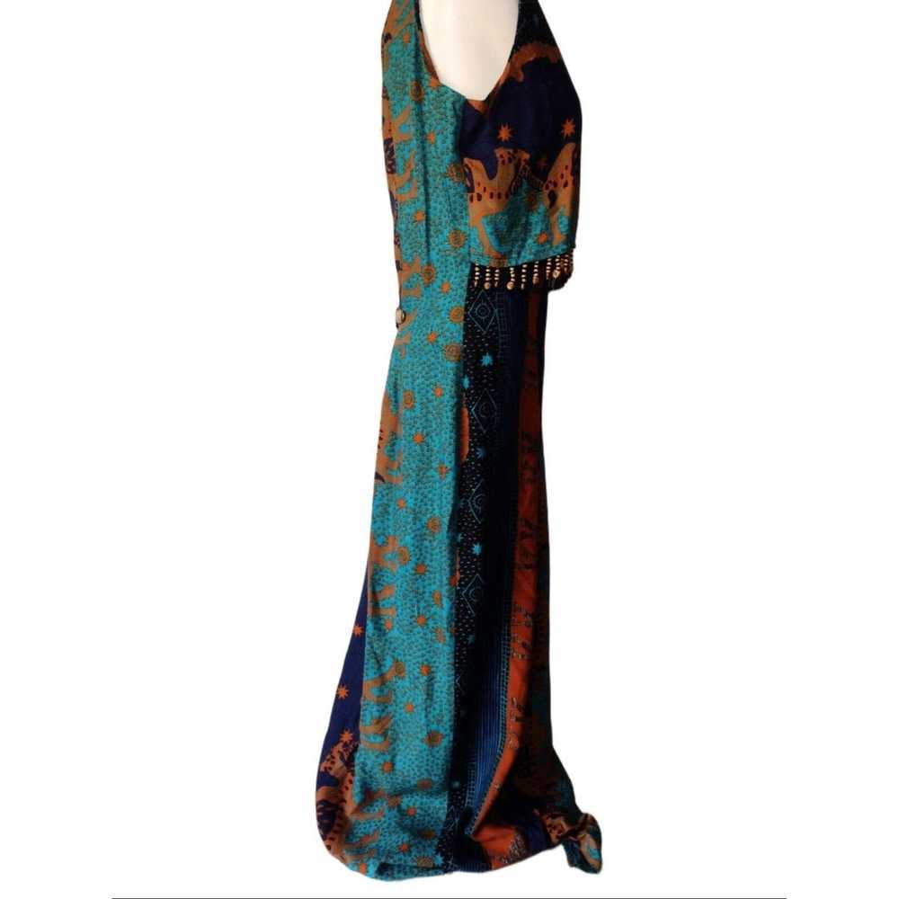 Vintage Vtg Just Choon Camel Print Maxi Dress Siz… - image 4