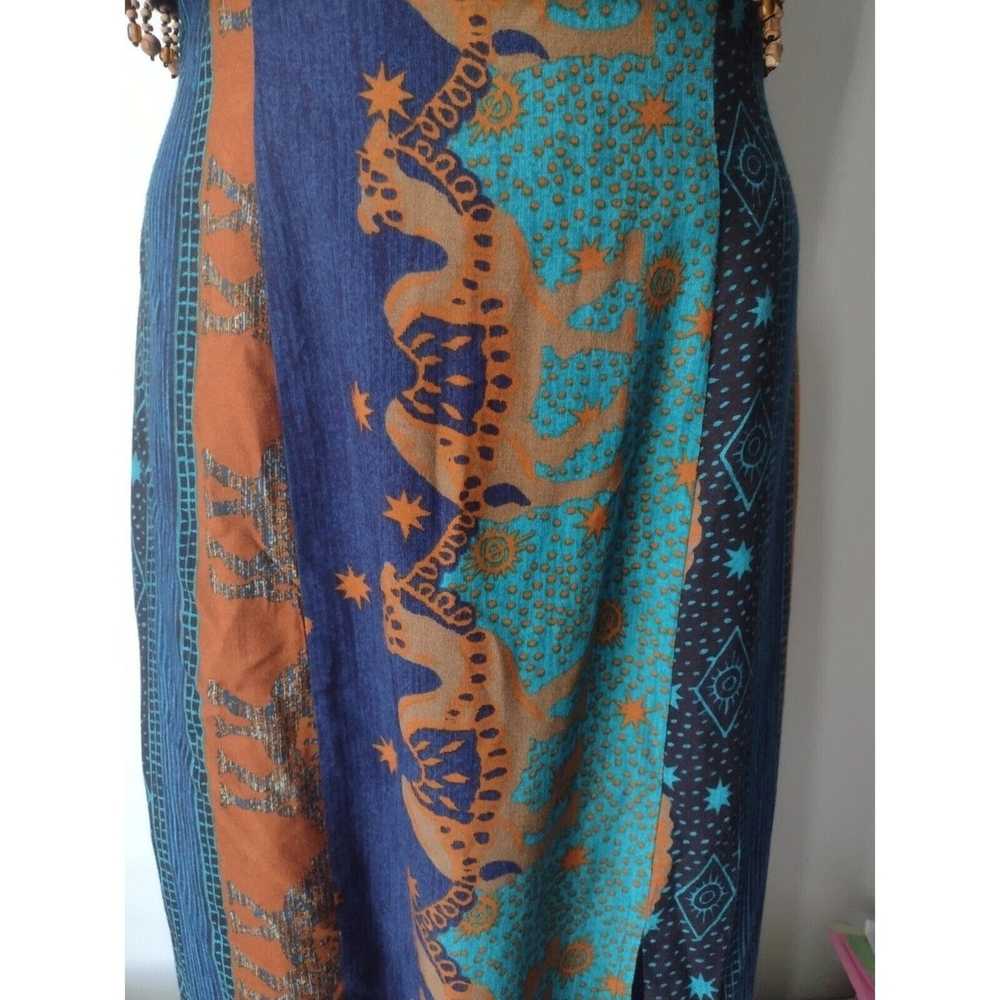 Vintage Vtg Just Choon Camel Print Maxi Dress Siz… - image 5