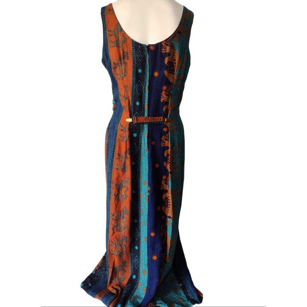 Vintage Vtg Just Choon Camel Print Maxi Dress Siz… - image 6