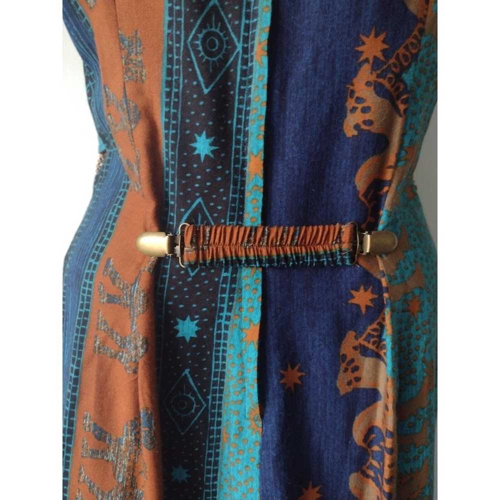 Vintage Vtg Just Choon Camel Print Maxi Dress Siz… - image 7