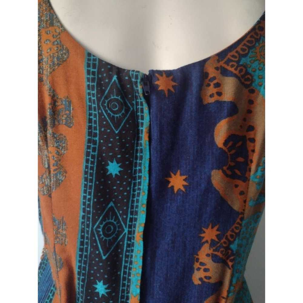 Vintage Vtg Just Choon Camel Print Maxi Dress Siz… - image 8