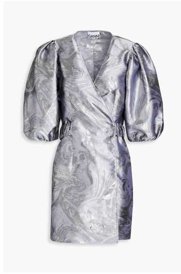 Ganni Ganni Metallic jacquard dress