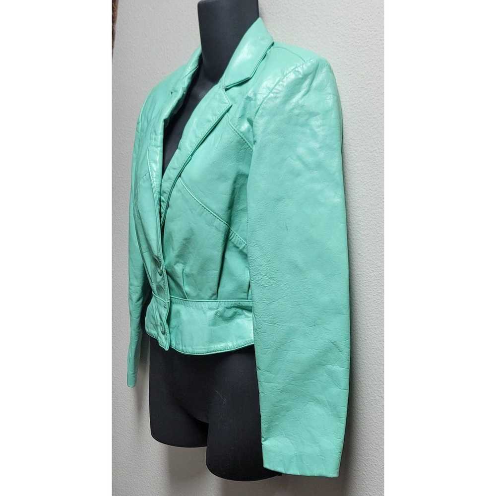 Wilsons Leather Vtg Wilsons Leather Mint Green Cr… - image 3