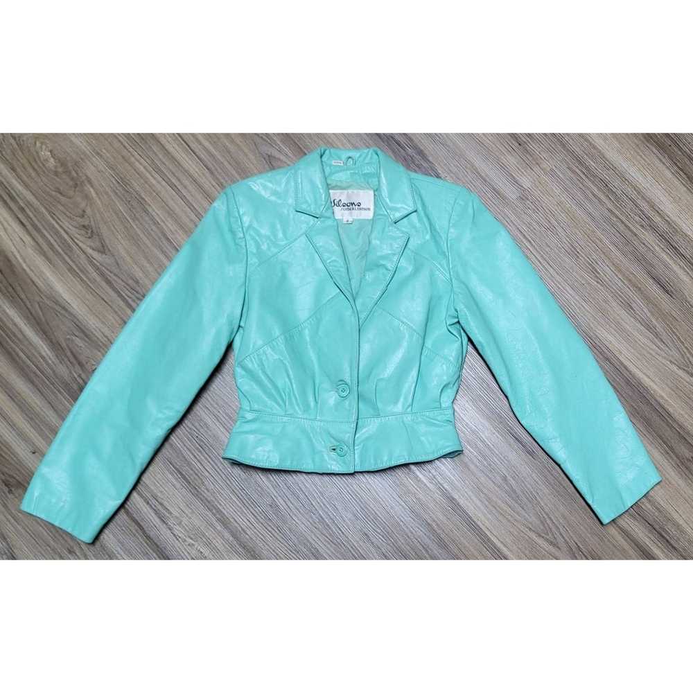 Wilsons Leather Vtg Wilsons Leather Mint Green Cr… - image 5