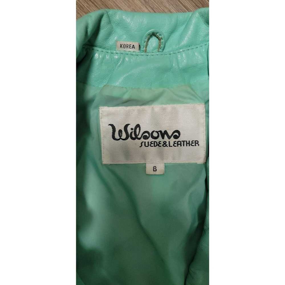 Wilsons Leather Vtg Wilsons Leather Mint Green Cr… - image 8
