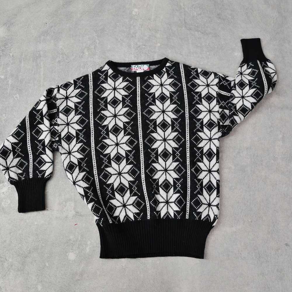 Vintage Nordic Ski Sweater | 80s 90s Vintage Crew… - image 1